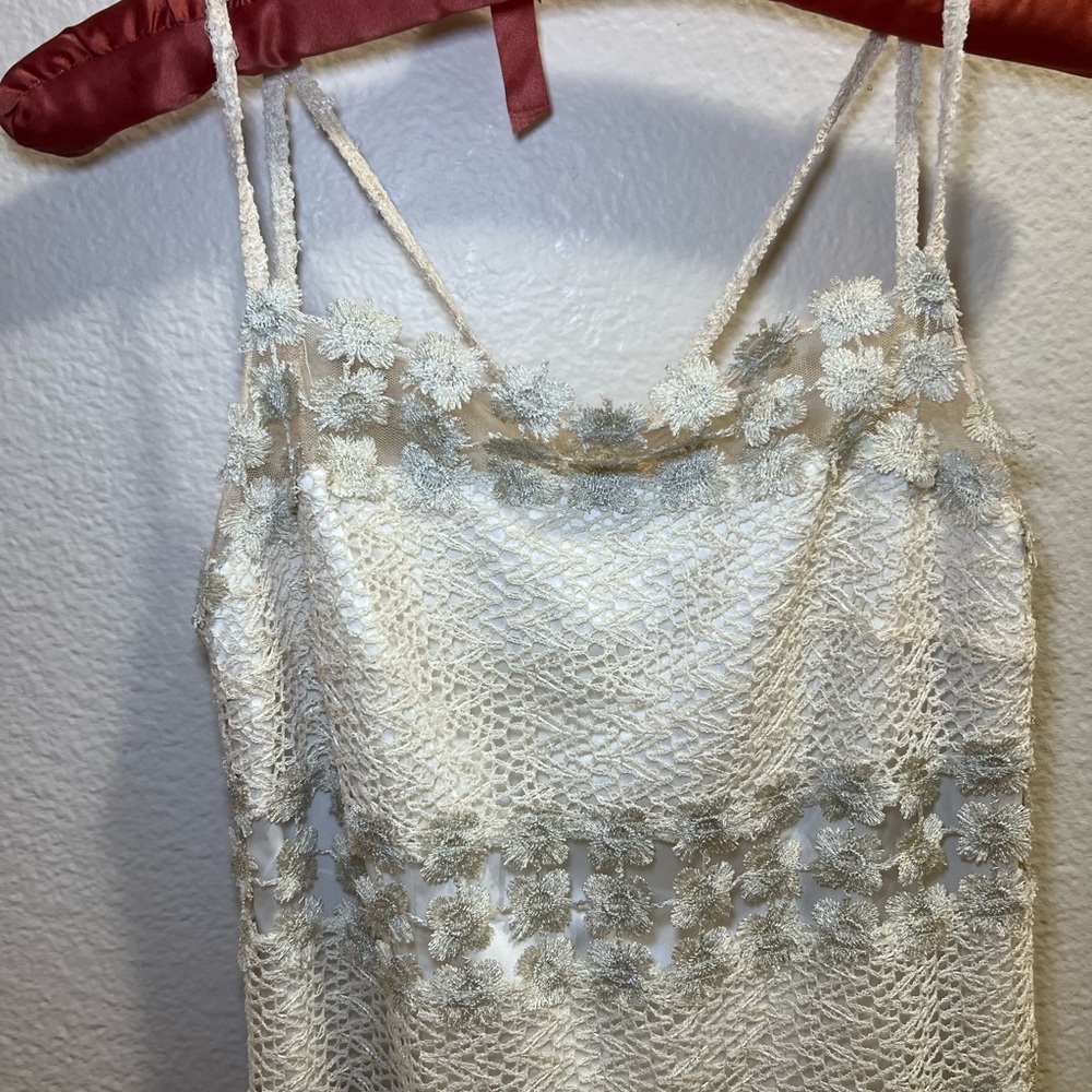 Cream Floral Lace Graduation Dress